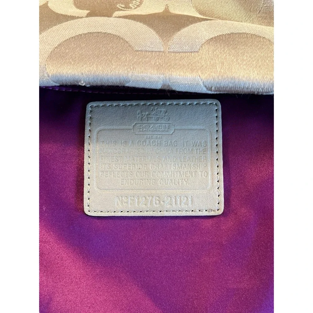 Coach Madison 21121‎ Shoulder Bag Op Art Sateen Isabelle Fabric Purse Beige